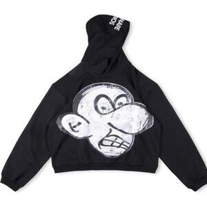Billionaire Studios Edgy Monochrome Monkey Graphic Hoodie